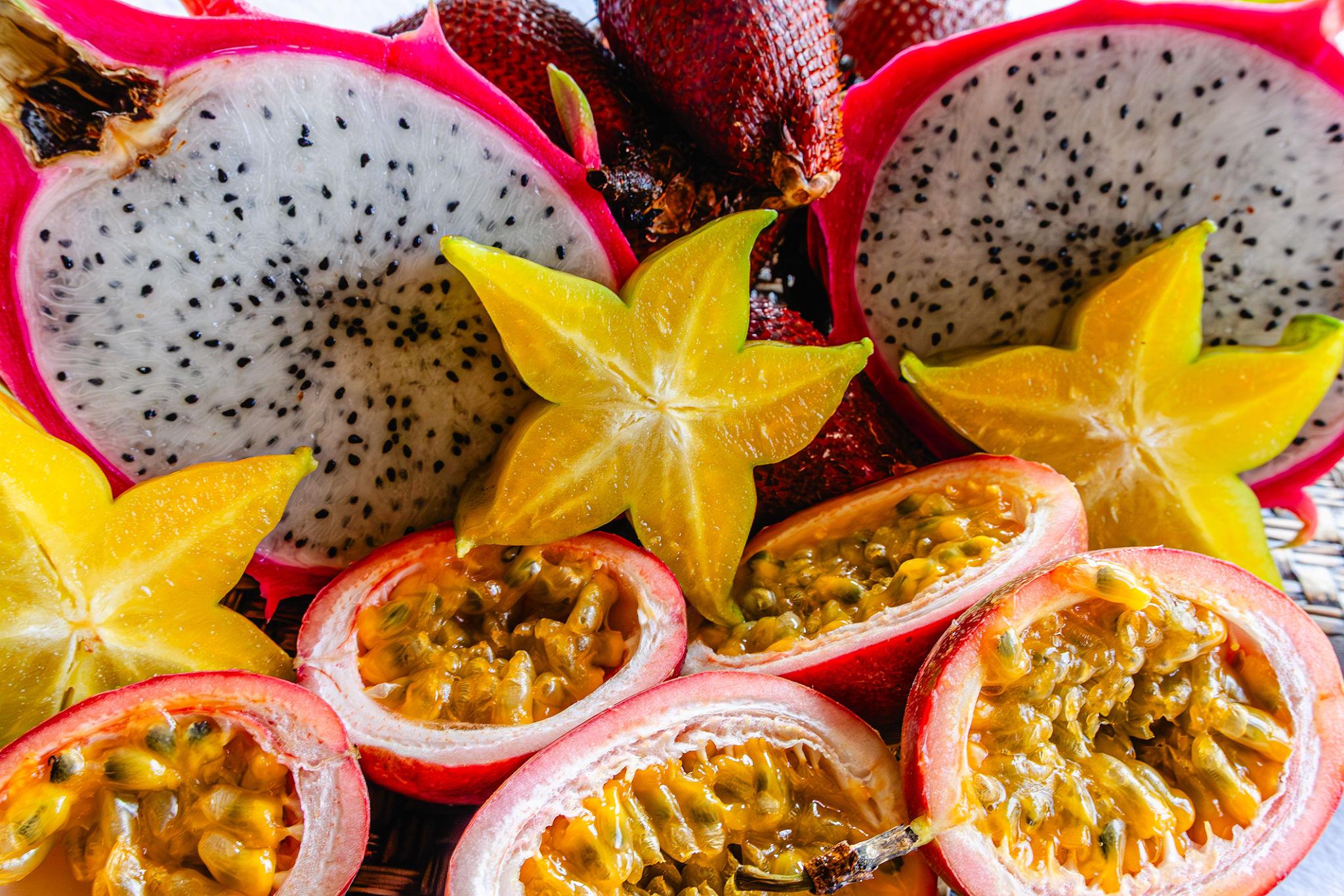Dragon fruit, starfruit and passion fruit — exotic fruits of Panama